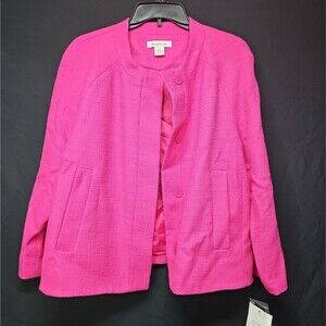 NWT Vintage Liz Claiborne Easy Elegance Modern Pink Jacket Blazer Large